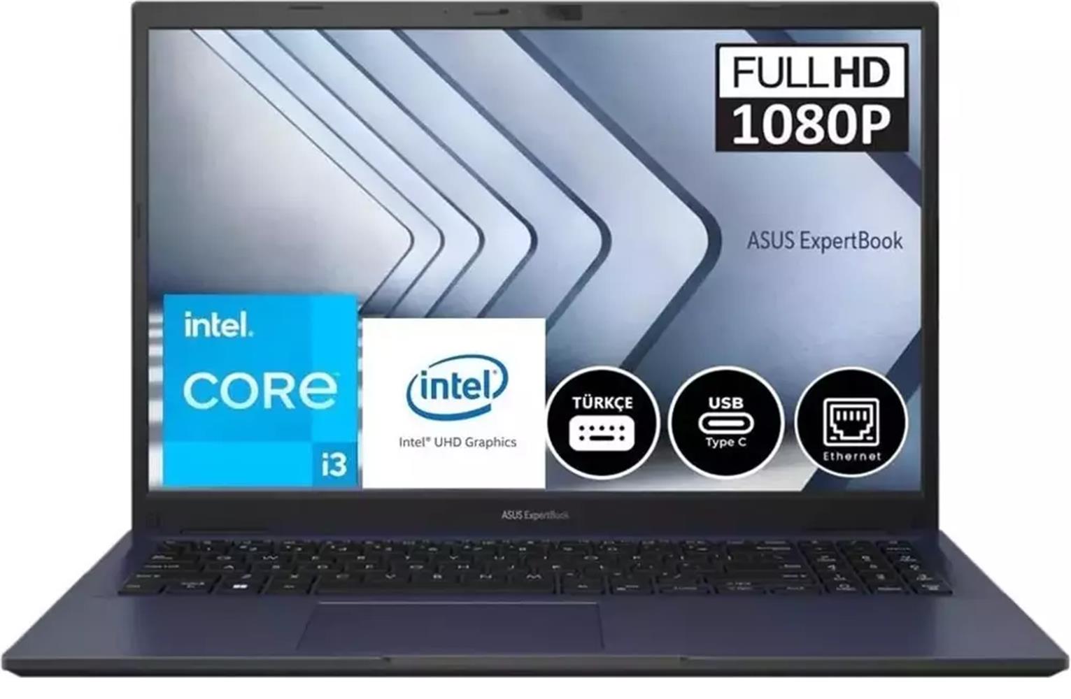 Asus Expertbook B1502CBA-I38512B0D Intel Core I3-1215U 8Gb 512Gb Ssd 15.6