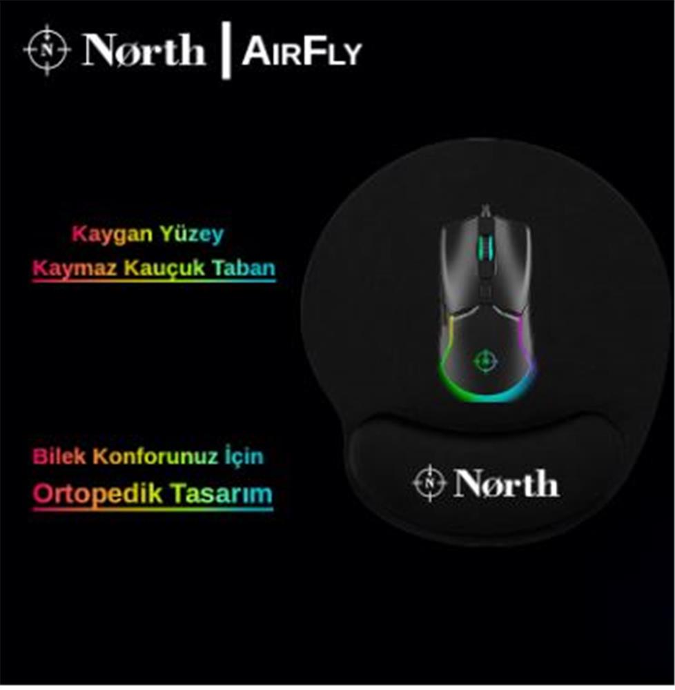 North Airfly Premium Quality Bilek Destekli Gaming Mousepad