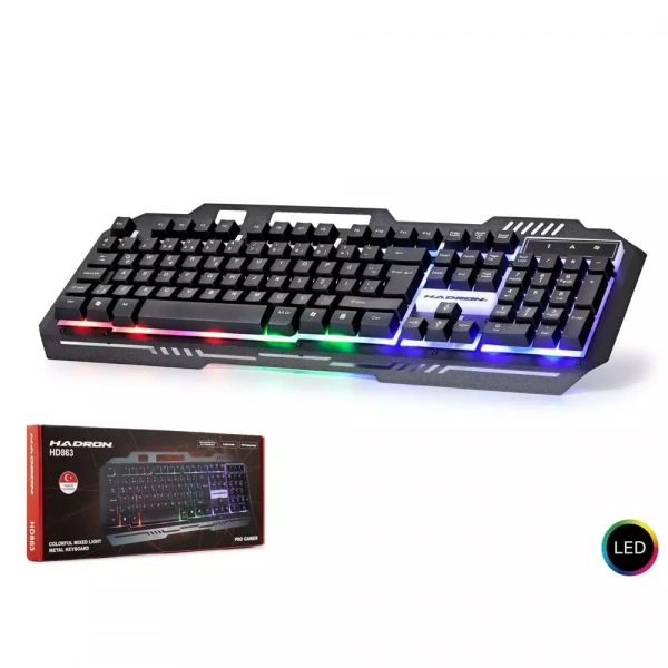 HADRON HD863 OYUN KLAVYE LEDLİ METAL Q