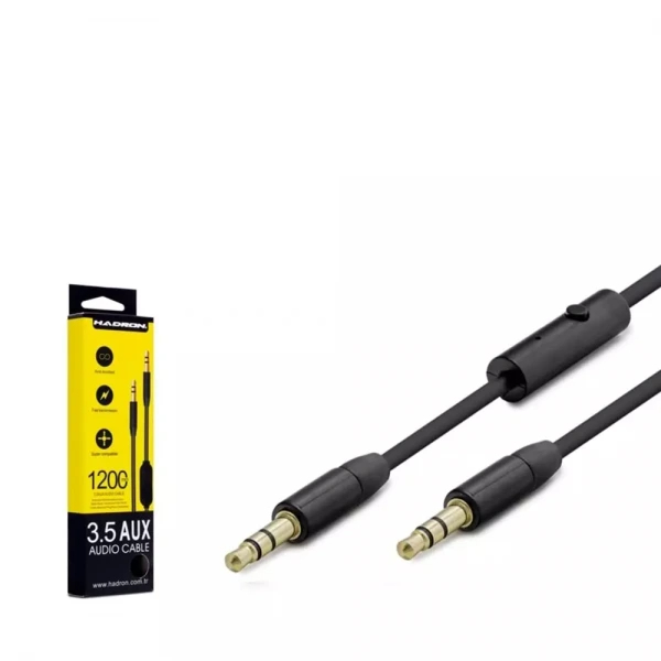 HADRON HDX1047S AUX KABLO MİKROFONLU 1.1MT SİYAH