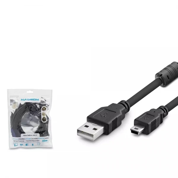 HADRON HDX7520 KABLO USB TO MİNİ USB 5M SİYAH